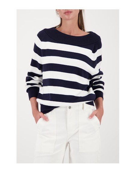 Monari dámský svetr 410289 756 modrobílý