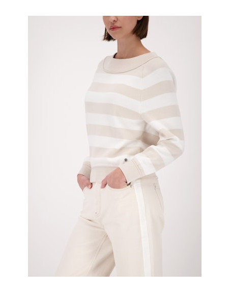 Monari dámský svetr 410289 125 béžovobílý