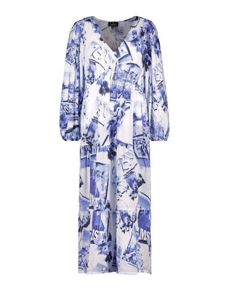 Monari dámské šaty 408625 708 modro-bílé