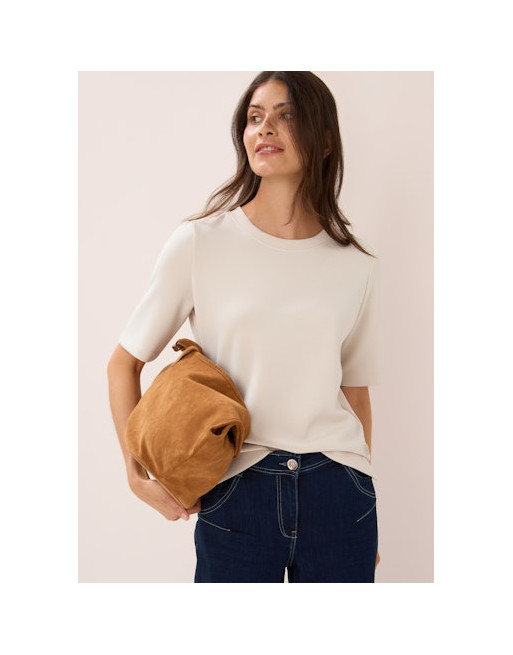Cecil dámské tričko 323877 16983 krémové