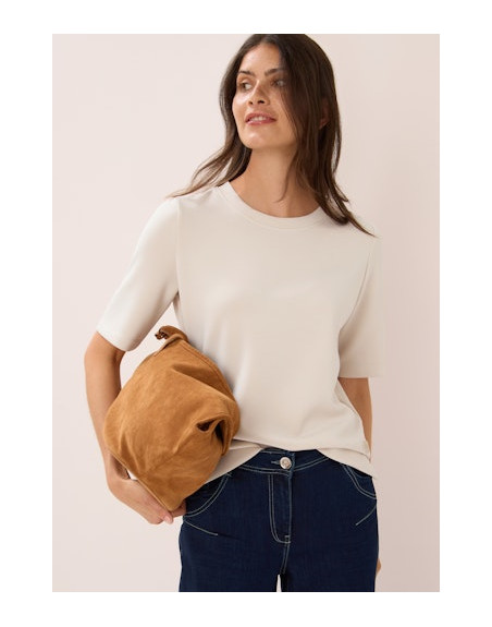 Cecil dámské tričko 323877 16983 krémové