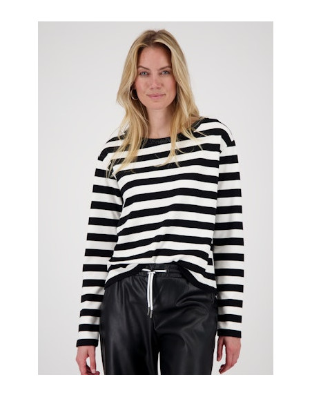Monari dámské tričko 808893 997 černobílý proužek
